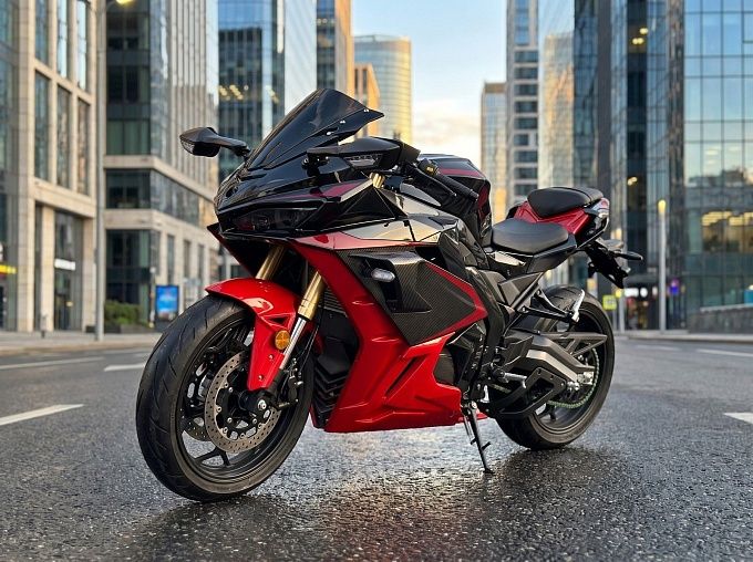 Электромотоцикл ELECTRON Ninja 500 Pro Чёрный с красными вставками купить в интернет-магазине ElectronMotors